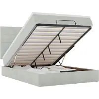 vidaXL Ottoman bed met matrassen 140x200cm fluweel lichtgrijs