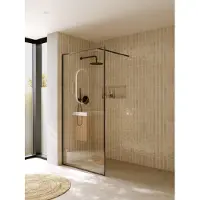 Riho Define 400 Inloopdouche Met Profiel 100cm - Gunmetal - Gehard Glas - Douche, Douchewanden, Inloopdouche, Vaste Wand - 8720702249539