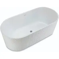 Luca Vrijstaand bad sanitair primo acryl 170x80x58 cm incl. Afvoerset mat wit met ribbel
