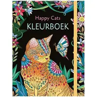 Deltas Happy Cats Kleurboek Volwassenen Zwart zwart Papier Kleurboek
