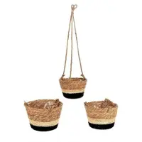 HBX natural living Hanger Makka Set A 3 Ø14 Ø16 Ø18cm Bruin bruin Touw Bloempot