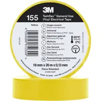 3M Isolatie Tape - 19mm breed - 0,127mm dik - 20 meter - Geel