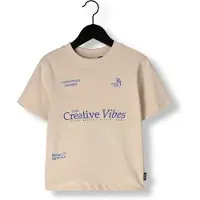 Retour Jeans T-shirt beige Jongens Katoen Ronde hals Backprint - maat 116