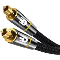 Drivv. Premium Toslink Optische Kabel Nylon - Optische Audiokabel - Male to Male - 3 meter - Zwart