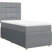vidaXL Boxspring met matras stof lichtgrijs 90x190 cm