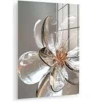 MuchoWow Glasschilderij 120x160 cm - Schilderij acrylglas - Bloem - Glazen - Doorzichtig - Foto op glas - Muurdecoratie woonkamer - Wanddecoratie slaapkamer - Schilderijen