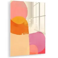 MuchoWow Glasschilderij 120x160 cm - Schilderij acrylglas - Vormen - Abstract - Kleurrijk - Foto op glas - Muurdecoratie woonkamer - Wanddecoratie slaapkamer - Schilderijen