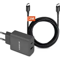 Xssive Snellader - 2 Meter - Geschikt voor iPhone 15, 16 en Samsung Galaxy - USB-C Adapter met USB C naar USB C Kabel