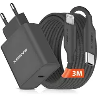 Xssive Snellader geschikt voor iPhone 14, 13, 12, 11, X Pro Max Mini Plus - 3 Meter - Oplader Set - Origineel