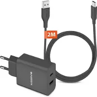 Xssive Power Adapter met USB naar USB C Kabel 2 Meter - 20W Fast en Quick Charge - Universeel