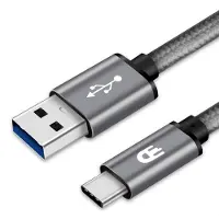 Drivv. Drivv USB naar USB C Kabel - Snellader - USB C naar USB A Oplaadkabel - 2 meter - Space Grey
