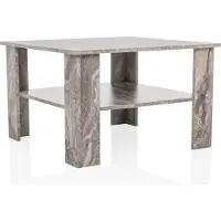 Hjh LIVING Bijzettafel/salontafel/sofatafel BISMO marmerlook grijs
