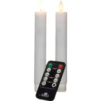 Annas collection Led dinerkaars 18 cm | Wit | Bewegende vlam | 2 stuks