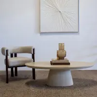 Giga Meubel Salontafel Cleo Ovaal Beige 130cm
