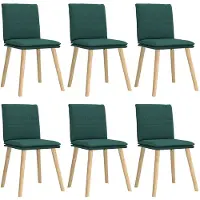 vidaXL Eetkamerstoelen 6 st stof donkergroen