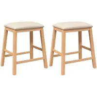 vidaXL Barstoelen met kussens 2 st massief hout rubber