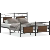 vidaXL Bedframe zonder matras bewerkt hout bruin eikenkleur 140x200 cm