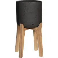 Pottery Pots - Plantenbak Charlie L (Feet High) - Ø32cm x H51.5cm - Indoor en Outdoor - Black Washed