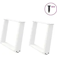 vidaXL Salontafelpoten 2 st U-vormig 70x(42-43) cm staal wit