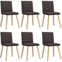 vidaXL Eetkamerstoelen 6 st stof donkerbruin