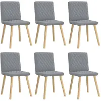 vidaXL Eetkamerstoelen 6 st stof lichtgrijs