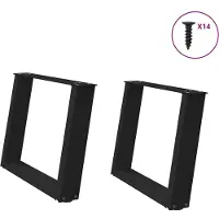 vidaXL Salontafelpoten 2 st U-vormig 70x(42-43) cm staal zwart