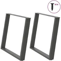 vidaXL Eettafelpoten 2 st U-vormig 100x(72-73) cm staal antraciet