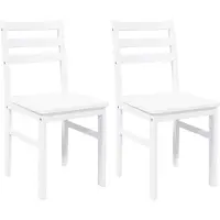vidaXL Eetkamerstoelen 2 st massief hout rubber wit
