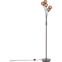 QAZQA Design vloerlamp brons met brons glas 5-lichts - Athens
