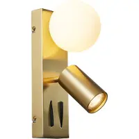 QAZQA Moderne messing wandlamp 2-lichts verstelbaar met USB-C poort - Lesly