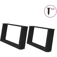vidaXL Salontafelpoten 2 st U-vormig 60x(30-31) cm staal zwart