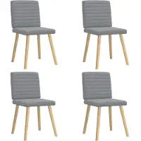vidaXL Eetkamerstoelen 4 st stof lichtgrijs