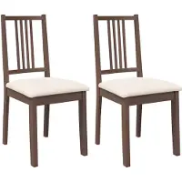vidaXL Eetkamerstoelen met kussens 2 st massief hout rubber bruin