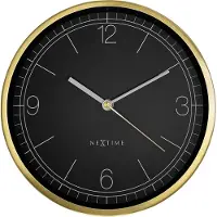 Nextime Wandklok 25cm - Stil - Goud/Zwart - Metaal - 'Bolero'