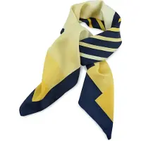 Collection JB - Sjaals - sjaal geel / blauw / wit vierkant - geel / marineblauw / wit