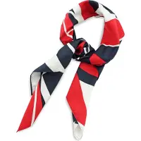 Collection JB - Sjaals - sjaal patroon navy rood vierkant - navy / rood / wit