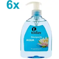 TODAY - Aqua - Vloeibare Handzeep - 6x 500 ml – Verfrissende Handzeep met Milde Reiniging - Voordeelverpakking
