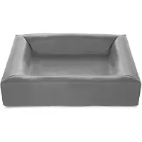 Bia Bed bed kunstleer hoes hondenmand grijs -2 60x50x12,5 cm