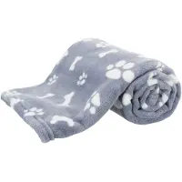 Trixie hondendeken kenny fleece bot/pootjes blauw 100x75 cm