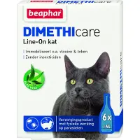Beaphar Dimethicare Line-On Kat - Anti vlooien en tekenmiddel - 6x1 ml