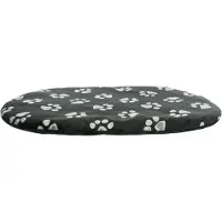 Trixie hondenkussen jimmy ovaal zwart met pootprint 105x68 cm