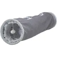 Trixie - Katten Speeltunnel Harvey - Velours/Pluche - Grijs - 116x27 CM