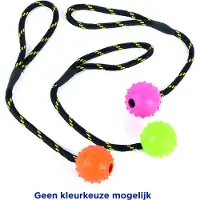 Happy pet tough toys bal studded aan touw rubber 31,5x5,5x5,5 cm