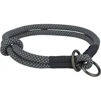 Trixie halsband hond soft half-slip zwart/grijs 35x0,6 cm