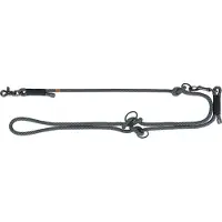 Trixie soft rope hondenriem verstelbaar zwart/grijs - 200x1 cm