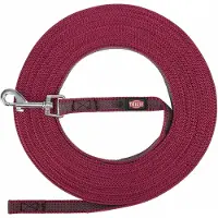 Trixie hondenriem sleeplijn met rubber anti slip sangria rood - s/m 10 mtr x 1,5 cm