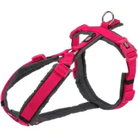 Trixie hondentuig premium trekking fuchsia/grijs 62-74x2,5 cm