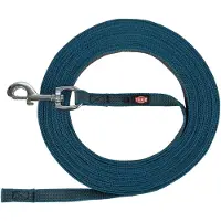 Trixie hondenriem sleeplijn met rubber anti slip petrol blauw L/xl 10 mtr x 1,7 cm
