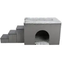 Trixie - Hondenmand - Huis Harvey Met Trap - Grijs/Wit - 154X60X60 cm