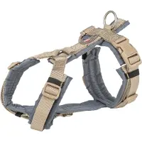 Trixie hondentuig premium trekking zand taupe/grafiet grijs 62-74x2,5 cm